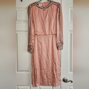 Vintage Silk  Beaded Dress